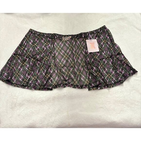 Savage X Fenty Multicolor Plaid Lace Lingerie Skirt Womens Size 1X - Picture 3 of 11